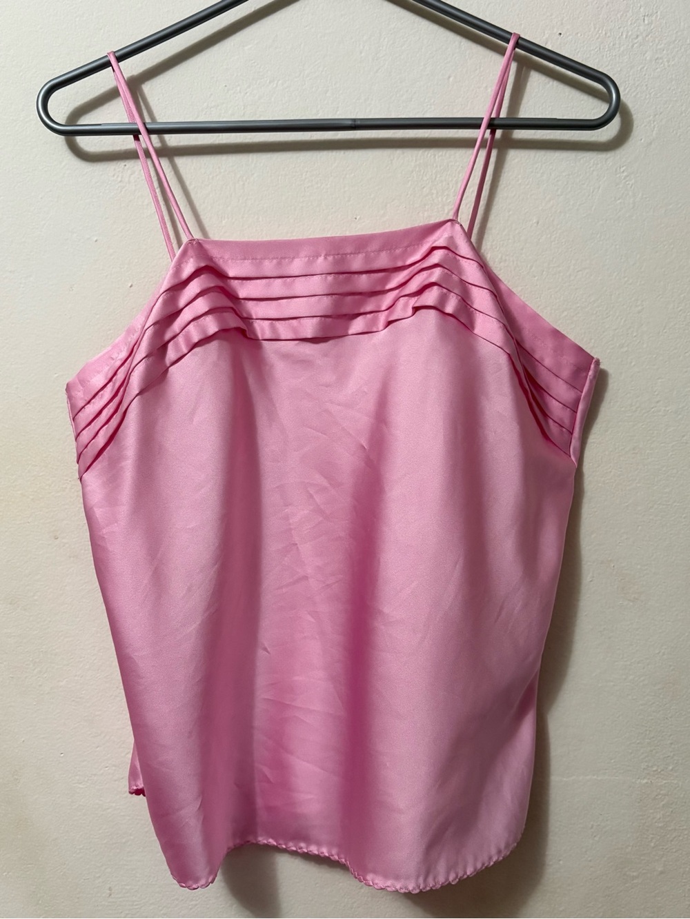 Vintage Deena Baby pink silky tank top size 36/Medium Made in USA